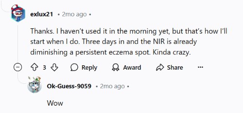 NIR light therapy for eczema